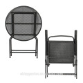 3pcs Patio Bistro Set Mesas plegables de malla al aire libre y sillas